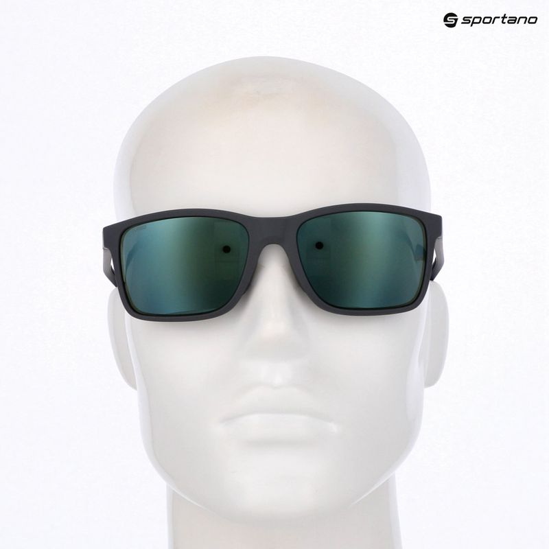 Under Armour Hustle XL S3 Matte grau/grün mehrschichtige oleophobe Sonnenbrille 10