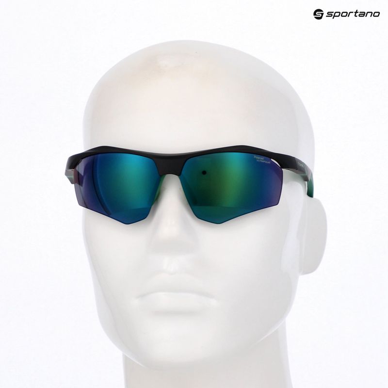 Polaroid PLD 7055/S mattschwarz grün/grün spiegelpolarisiert hc Herren-Sonnenbrille 9