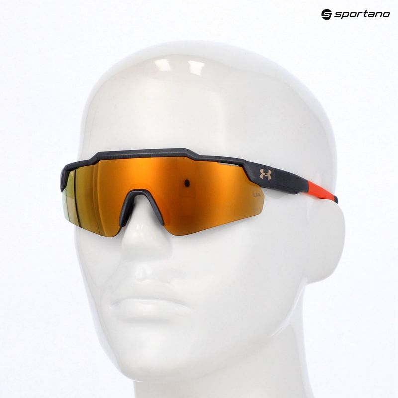 Under Armour Levelup Jr S3 metallisierte grau/goldene Spiegel-Sonnenbrille für Kinder 10