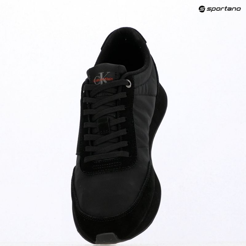 Herren Schuhe Calvin Klein HM0HM02212 Retro Runner Bans Leather Suede triple black/adrenaline rush 9