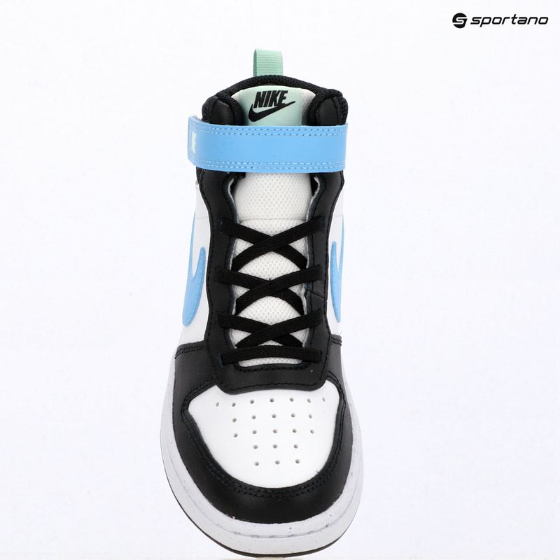 Kinderschuhe Nike Court Borough Mid 2 white/black/arctic green/football blue 8