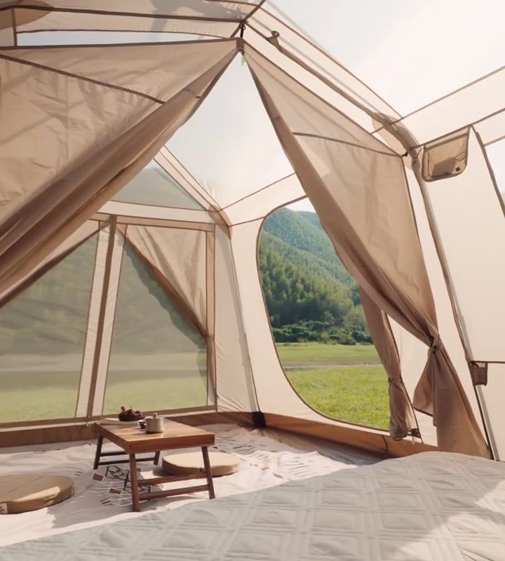 4-Personen-Campingzelt Naturehike Village 13 Ridge Ultimate Edition brown/ti black 10