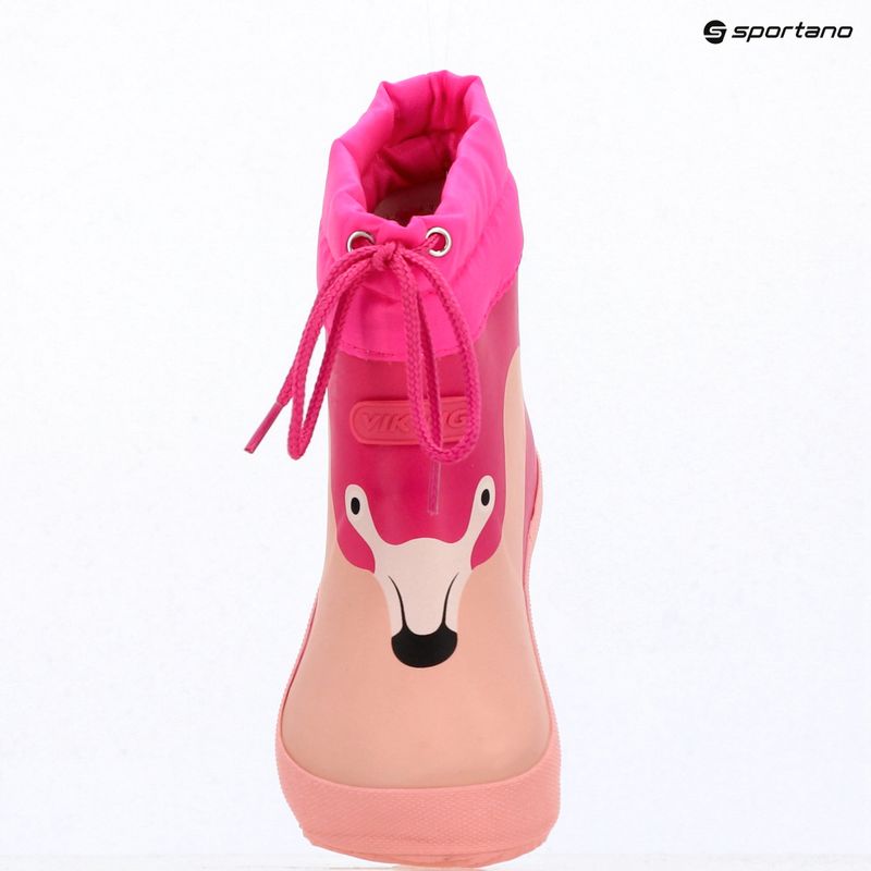 Kinder-Gummistiefel Viking Alv Barefoot Paw Print light pink/magenta 17
