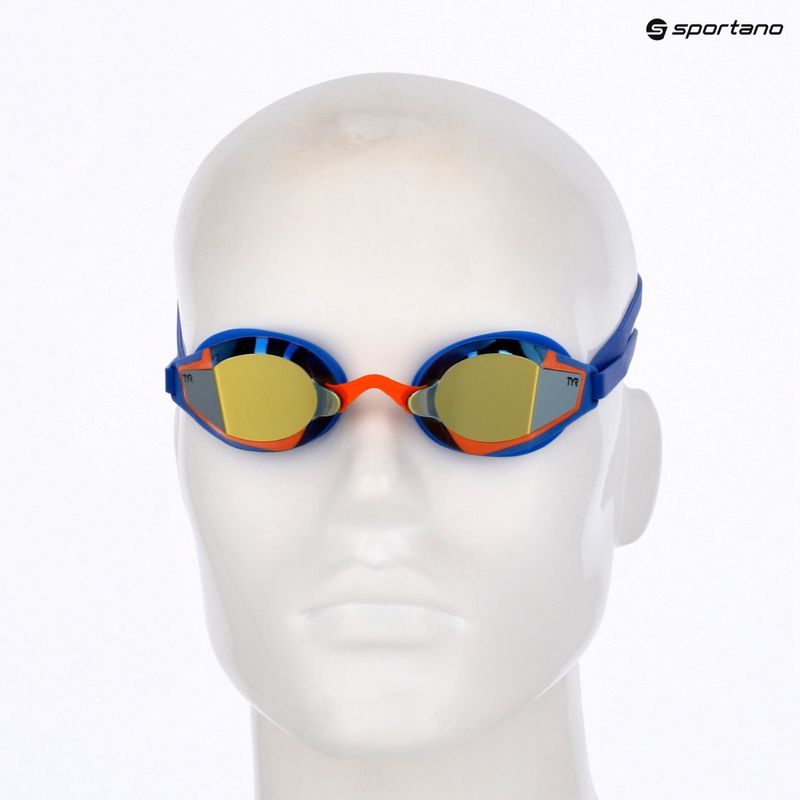 Schwimmbrille TYR Stealth-X Performance Mirrored navy/gold 6