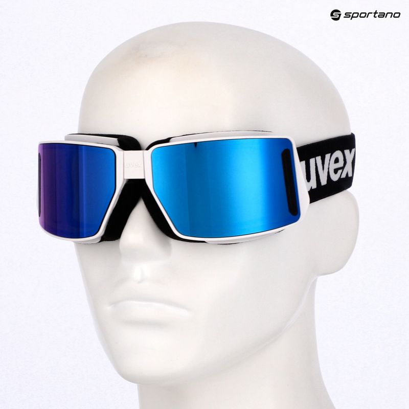UVEX Mtn Tour weiß matt/verspiegelt blau Skibrille 8