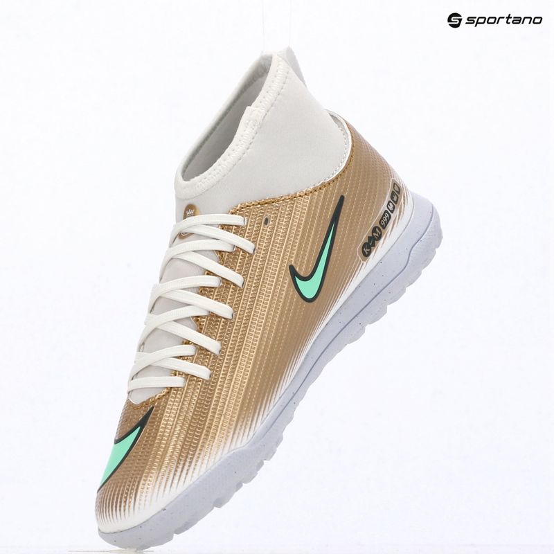 Kinder-Fußballschuhe Nike Jr. Mercurial Superfly 11 Club "Kylian Mbappé" metallic gold/green glow 15