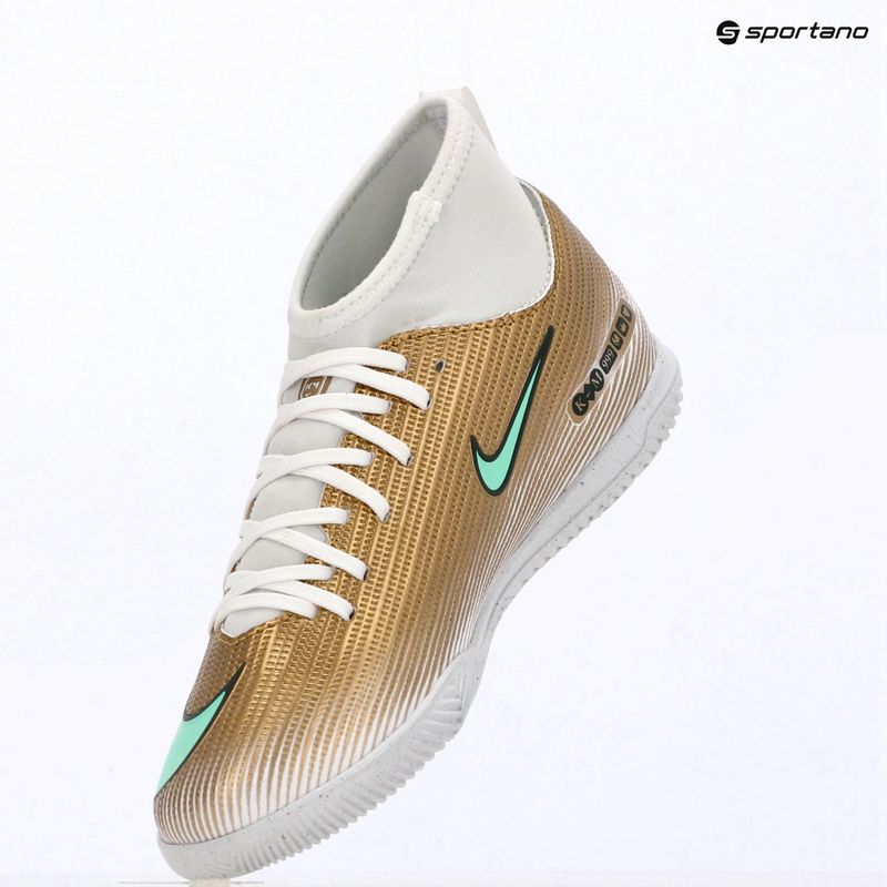 Kinder-Fußballschuhe Nike Jr. Mercurial Superfly 11 Club "Kylian Mbappé" metallic gold/green glow 15