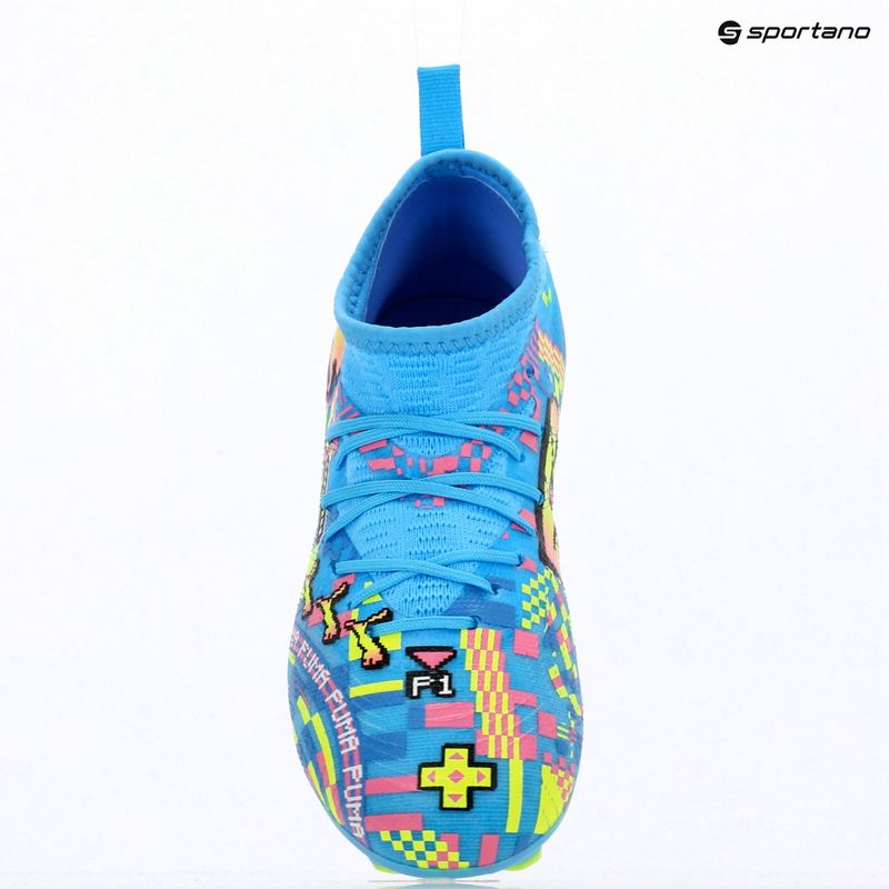Kinder-Fußballschuhe PUMA Future 9 Match Advanced Level FG/AG Jr puma white/blue glimmer/pink glimmer/yellow alert 16