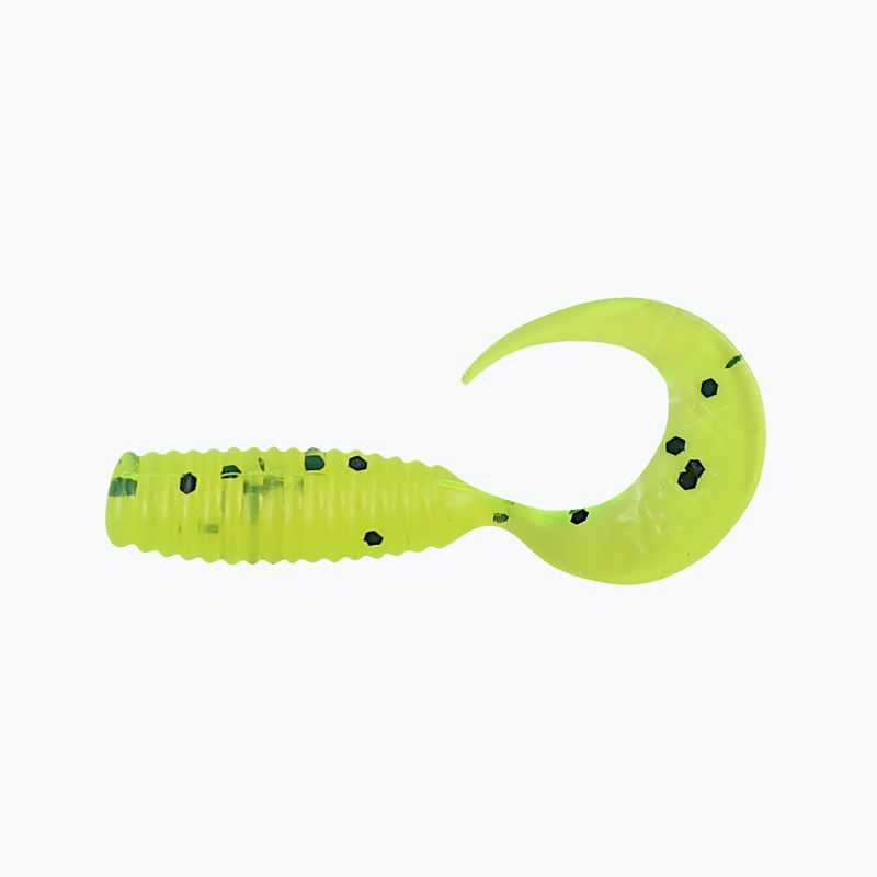Relax Twister Gummiköder VR1 Standard 8 Stück chartreuse schwarz glitter VR1-TS