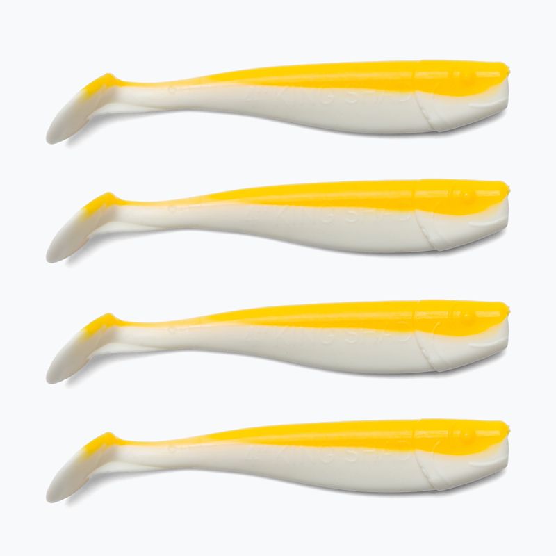 Relax Kingshad 4 Laminierter Gummiköder 4 Stück weiß-gelb KS4