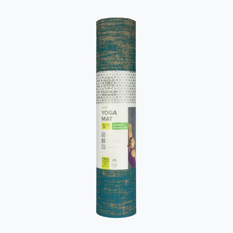 Yogamatte Gaiam Jute 6 mm blue 6