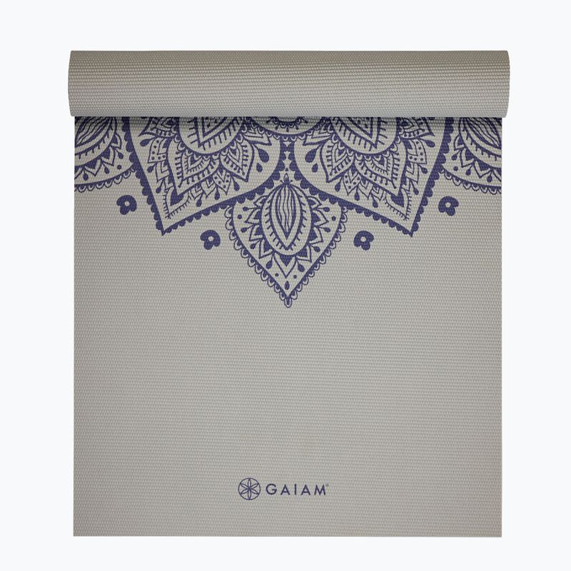 Yogamatte Gaiam Sustained Yoga grey sundial flower 2