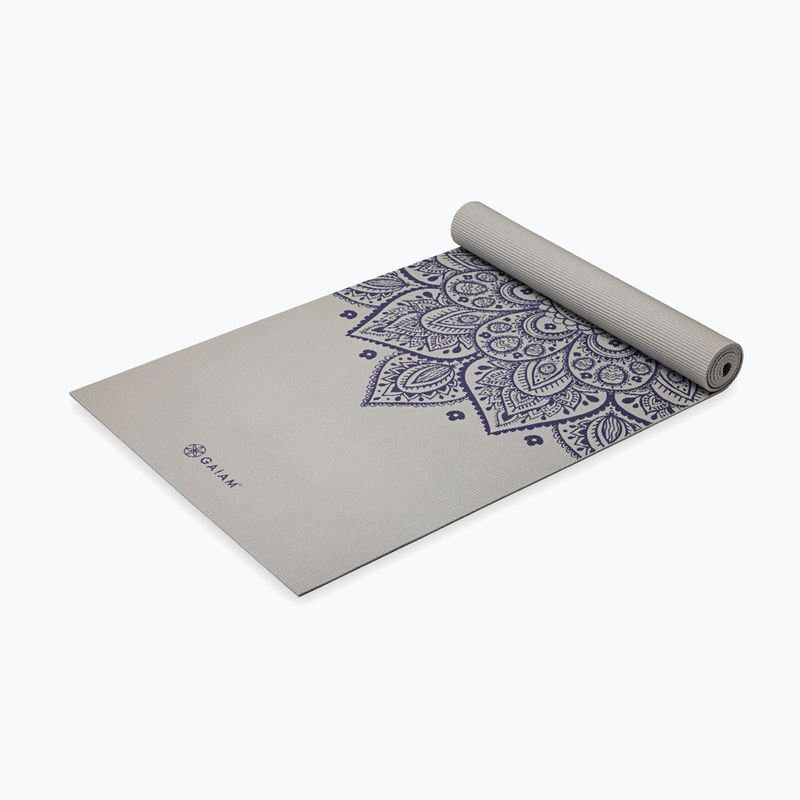 Yogamatte Gaiam Sustained Yoga grey sundial flower 3