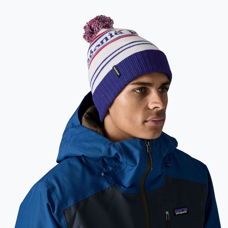 Patagonia Powder Town Wintermütze Park Stripe / Viking blau 10
