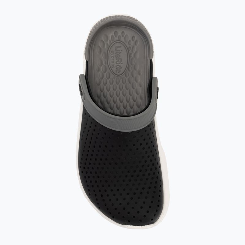 Crocs LiteRide Clog schwarz/rauchfarbene Flip-Flops 6