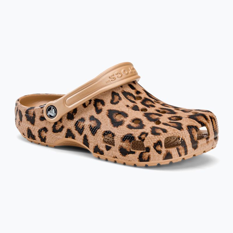 Crocs Classic Gedruckte Clog Pantoletten beige 205838-98R