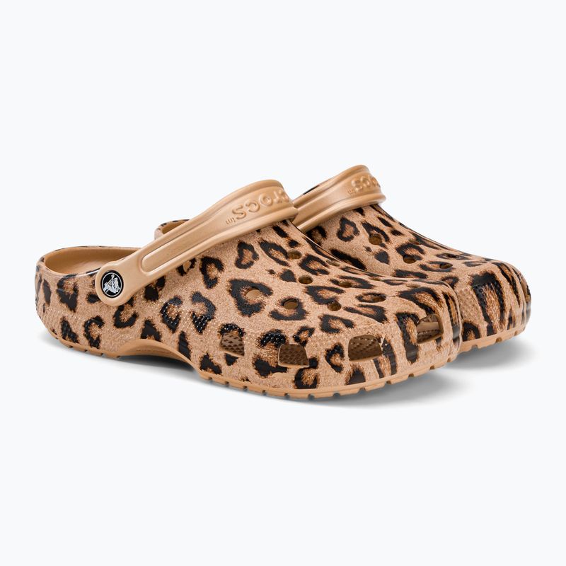 Crocs Classic Gedruckte Clog Pantoletten beige 205838-98R 5