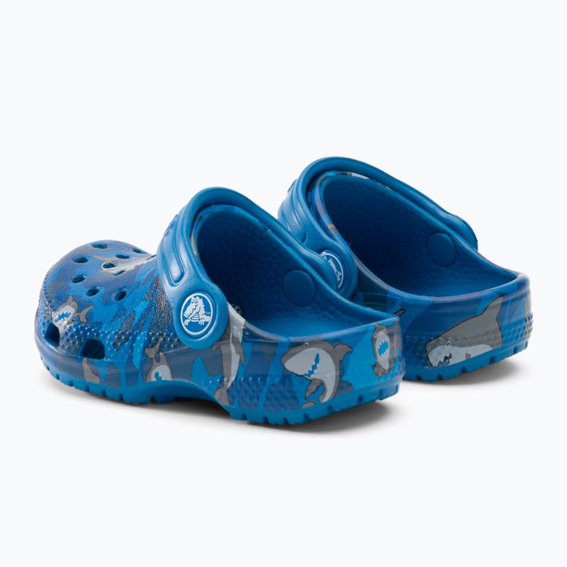Crocs Classic Shark Clog prep blau Kinder-Flip-Flops 4