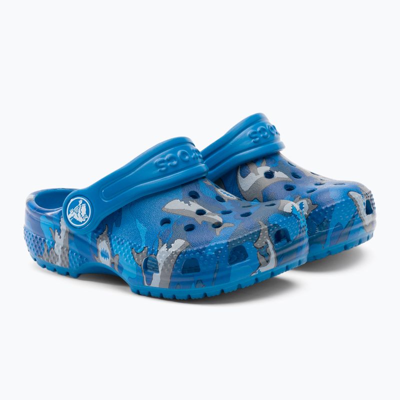 Crocs Classic Shark Clog prep blau Kinder-Flip-Flops 5