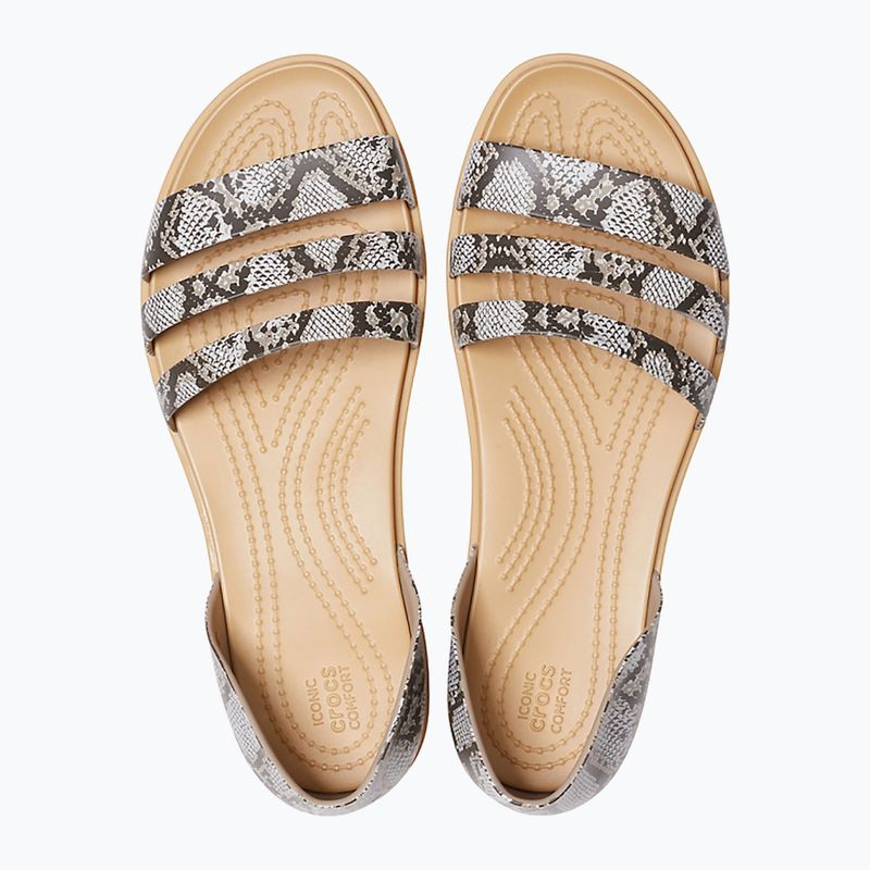 Crocs Tulum Open Flat Damen Sandalen Pilz/Stucco 12
