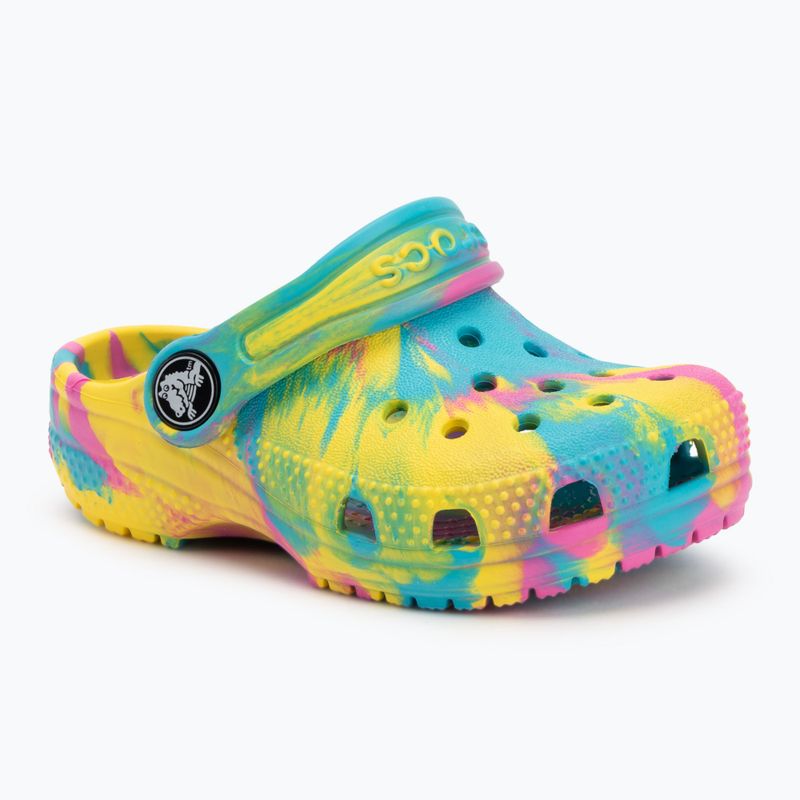 Crocs Classic Marbled Clog Kleinkind Flip Flops digital aqua/multi