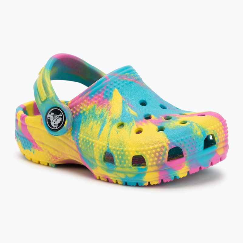 Crocs Classic Marbled Clog Kleinkind Flip Flops digital aqua/multi 2