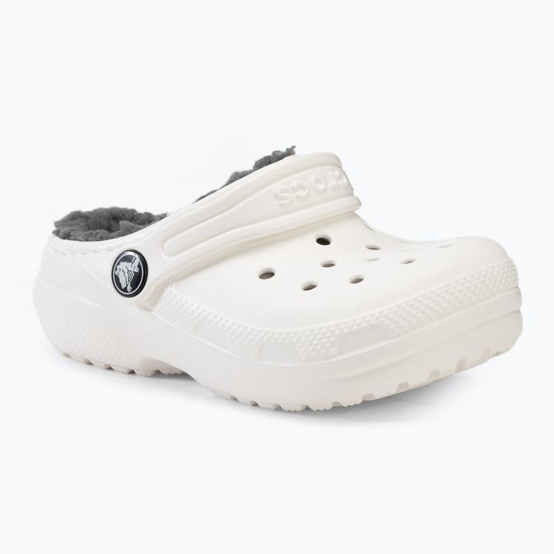 Crocs Classic Lined Clog Kleinkind Flip-Flops weiß/grau