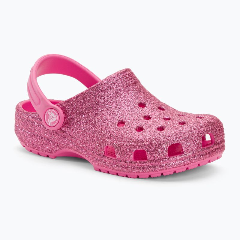 Crocs Classic Glitter Clog rosa Limonade Kinder-Pantoletten 2