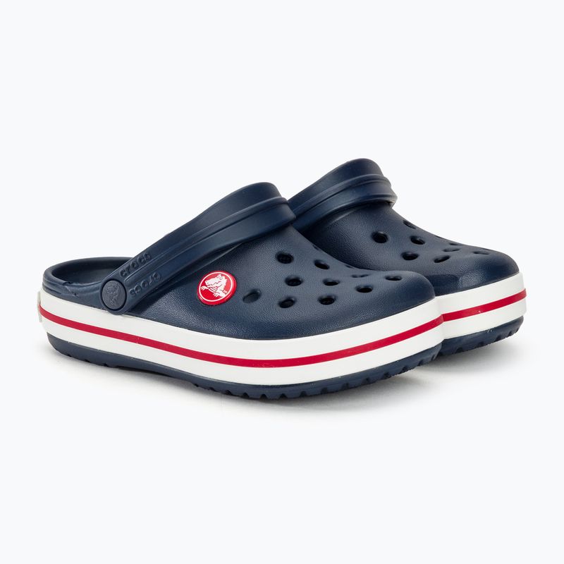 Crocs Crocband Clog Pantoletten für Kinder navy/rot 5