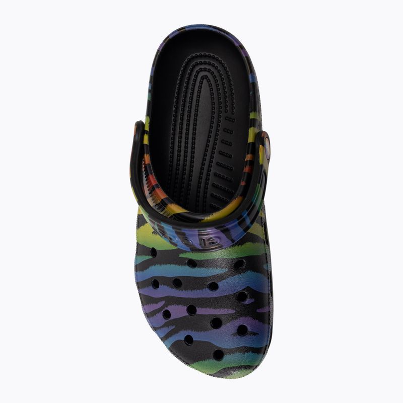 Crocs Classic Seasonal Damen Flip-Flops mit Zebradruck und Regenbogen 6