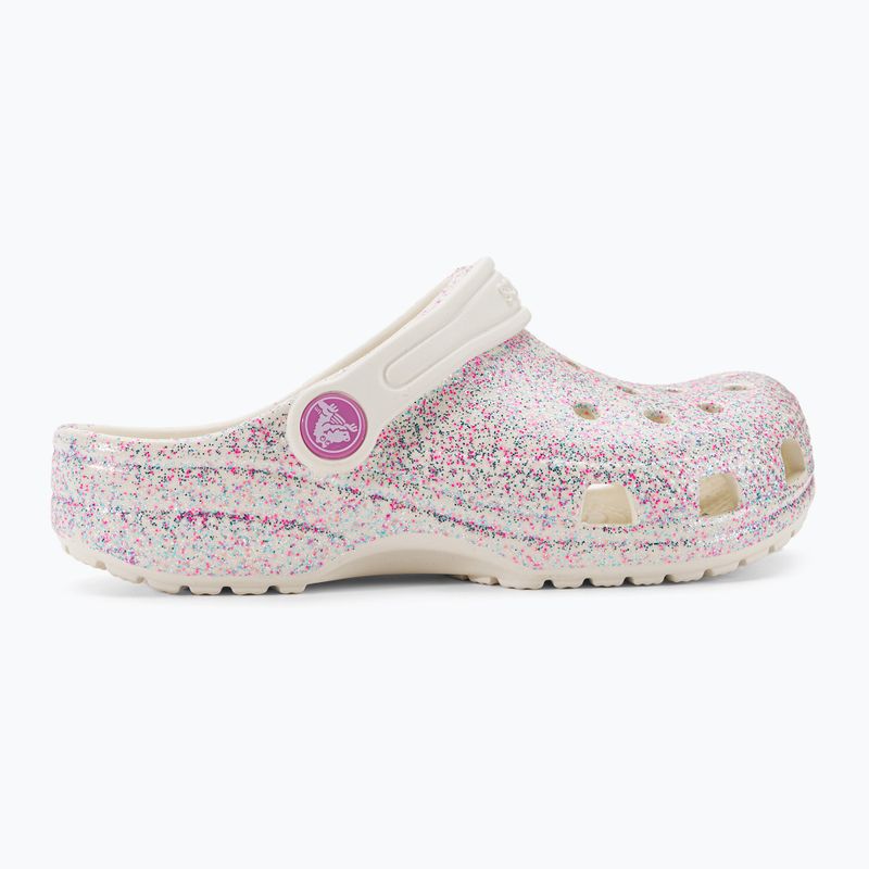 Crocs Classic Glitter Clog Kinder Badelatschen bianco sporco 3