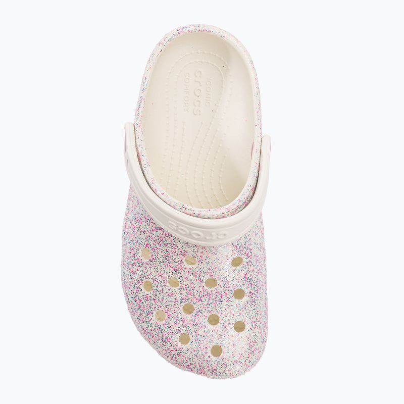 Crocs Classic Glitter Clog Kinder Badelatschen bianco sporco 7