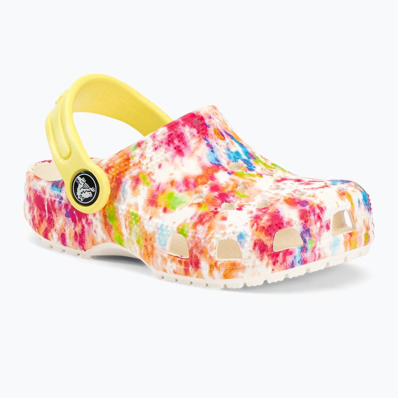 Crocs Classic Tie-Dye Graphic Clog T weiß 206994-83B Pantoletten für Kinder 2