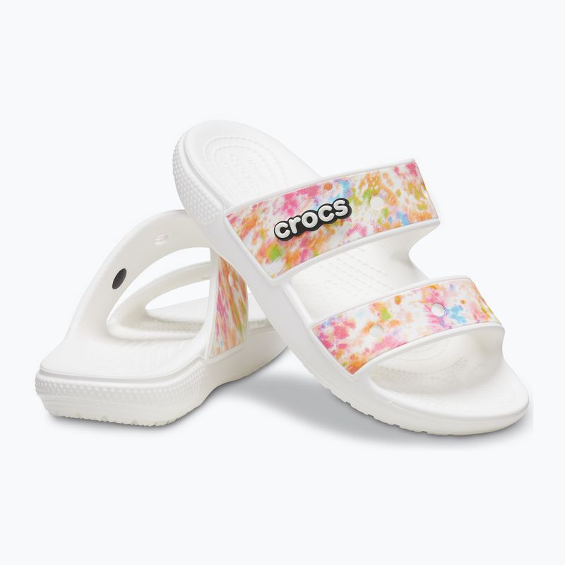 Crocs Classic Crocs Tie-Dye Graphic Sandale weiß 207283-928 Pantoletten 13