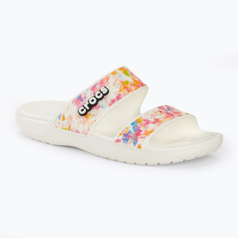 Crocs Classic Crocs Tie-Dye Graphic Sandale weiß 207283-928 Pantoletten