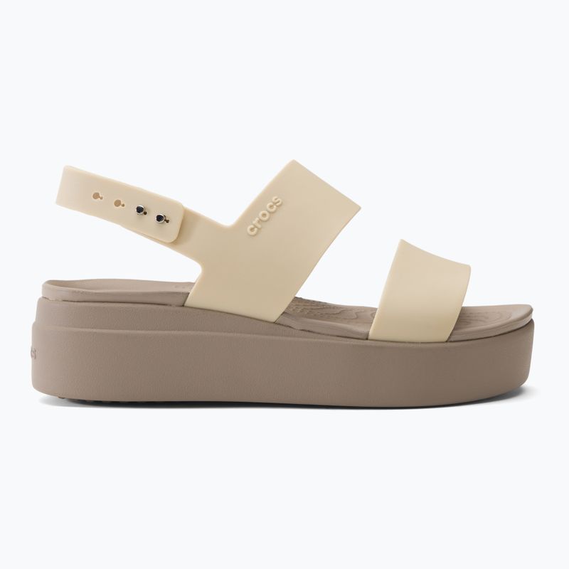 Crocs Brooklyn Met Low Wedge Damen Metall Champagner Sandalen 2