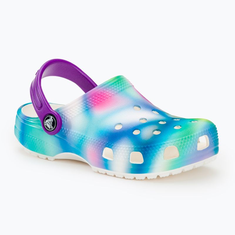 Slides Schlappen  Kinder Crocs Classic Solarized Clog white/multi 2