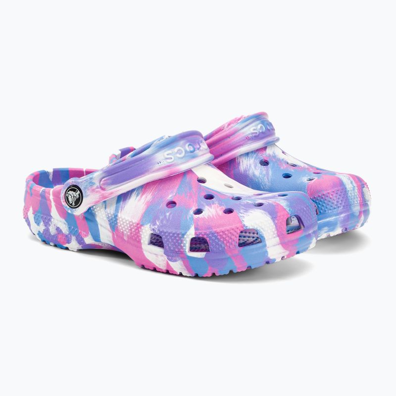 Crocs Classic Marbled Clog K Kinder-Pantoletten in der Farbe 207464-102 5