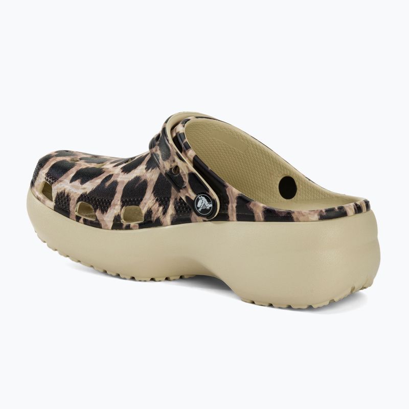 Slides Schlappen  Damen Crocs Classic Platform Animal Remix bone/leopard 4