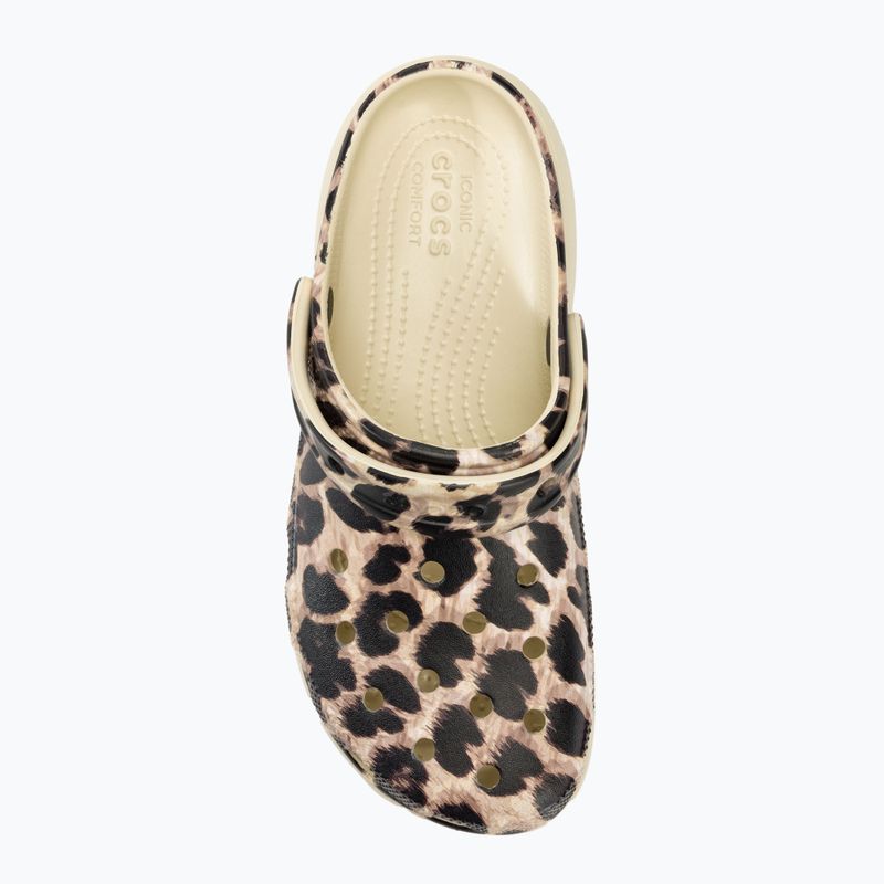 Slides Schlappen  Damen Crocs Classic Platform Animal Remix bone/leopard 6