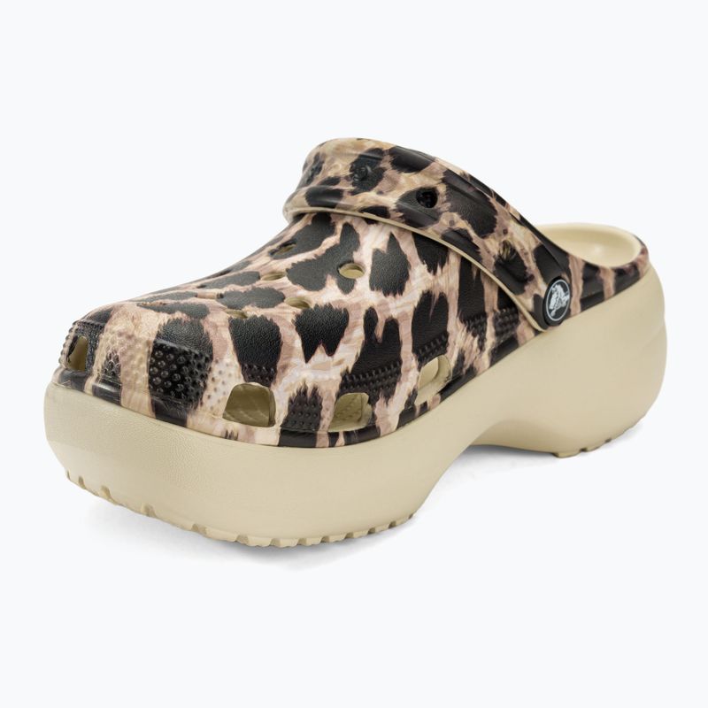 Slides Schlappen  Damen Crocs Classic Platform Animal Remix bone/leopard 8