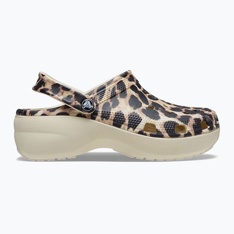 Slides Schlappen  Damen Crocs Classic Platform Animal Remix bone/leopard 10