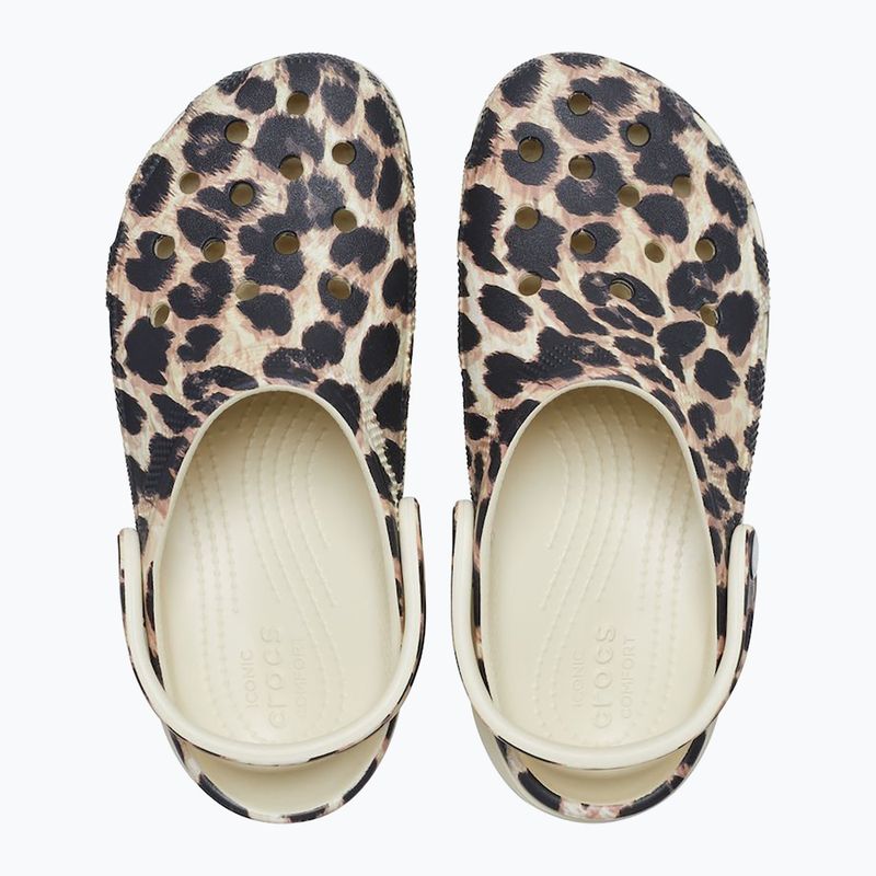 Slides Schlappen  Damen Crocs Classic Platform Animal Remix bone/leopard 12