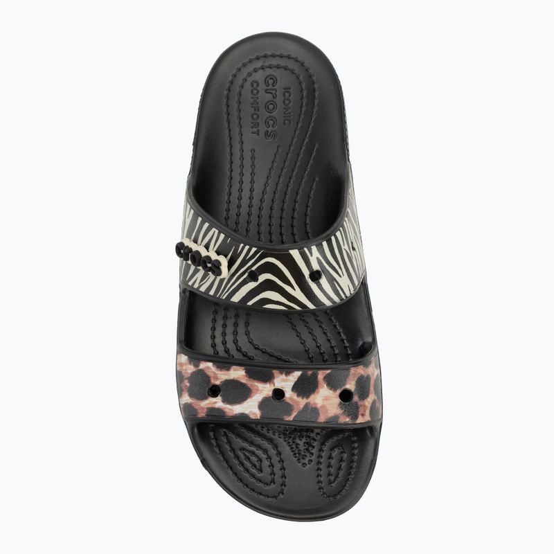 Crocs Classic Animal Remix Slide schwarz/multi Flip-Flops 5