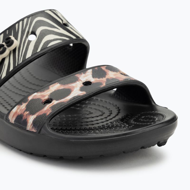 Crocs Classic Animal Remix Slide schwarz/multi Flip-Flops 7