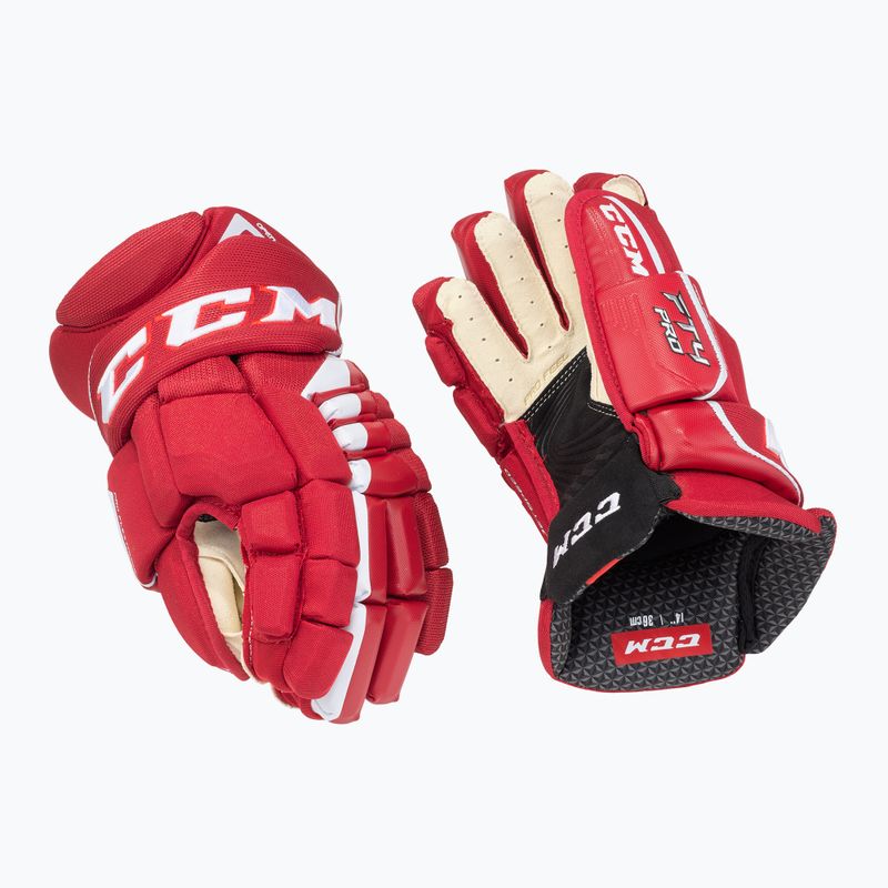 CCM JetSpeed FT4 Pro SR rot/weiße Hockeyhandschuhe