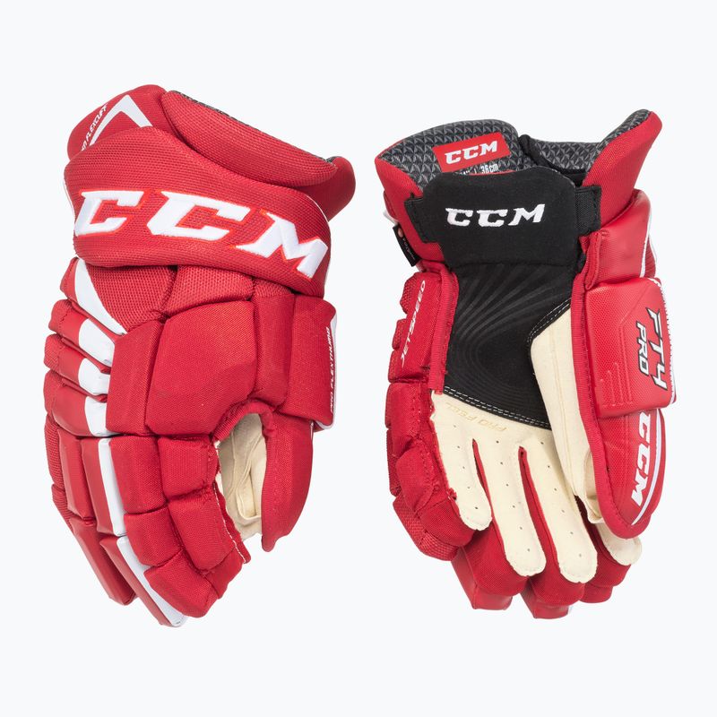 CCM JetSpeed FT4 Pro SR rot/weiße Hockeyhandschuhe 2