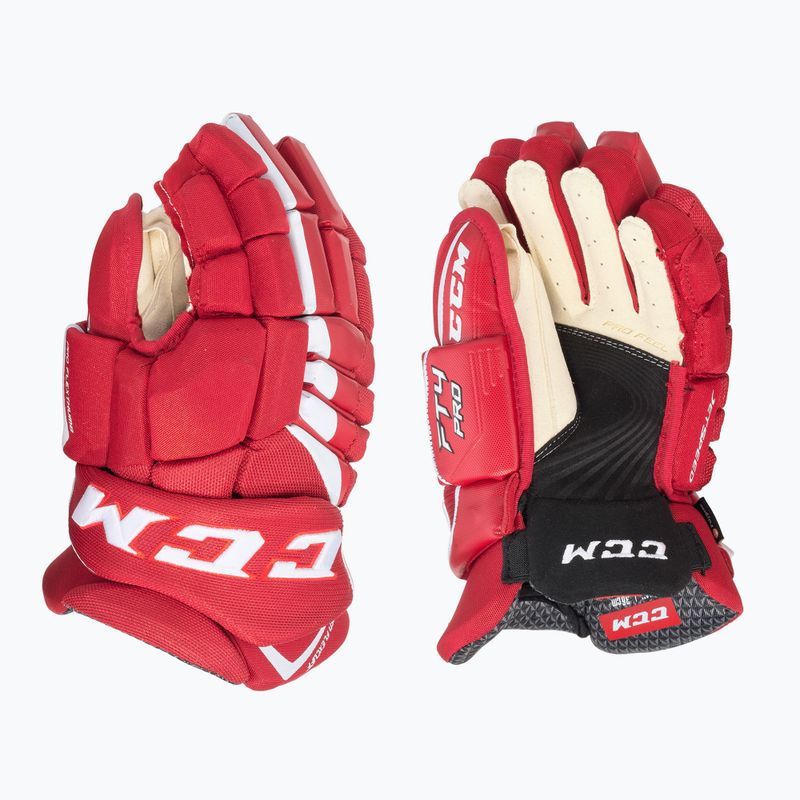 CCM Kinder Hockeyhandschuhe JetSpeed FT4 JR rot/weiß