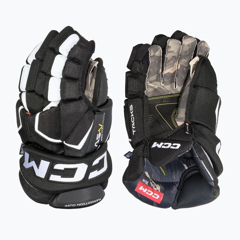 CCM Tacks AS-V Pro SR schwarz/weiss Hockeyhandschuhe