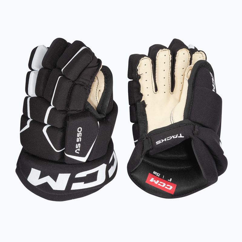 CCM Tacks AS-550 YTH schwarz/weiss Kinder Hockey Handschuhe